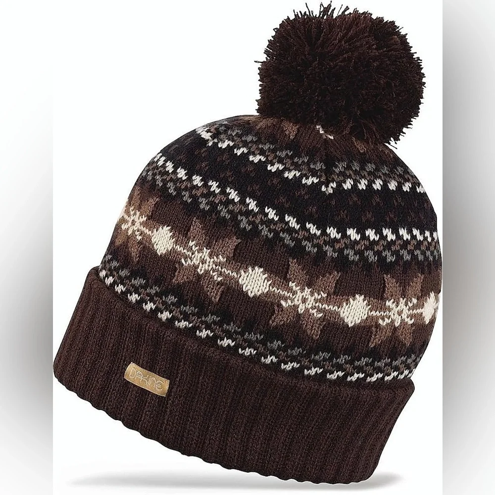 Dakine Women's Maggie Beanie Brown snowflakes